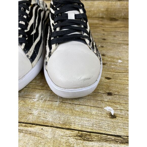 COLE HAAN Grand Crosscourt Sneaker Womens 6.5 B BLACK & WHITE Zebra Calf Hair - Picture 4 of 11